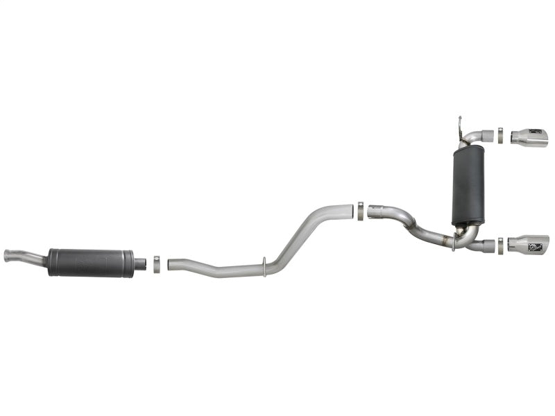 Rebel Series 2.5in 304 SS Cat-Back Exhaust w/ Polished Tips 2018+ compatible with Jeep Wrangler (JL) V6 3.6L 49-38066-P