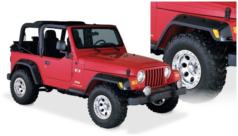 Bushwacker 97-06 compatible with Jeep TJ Pocket Style Flares 4pc Black 10917-07