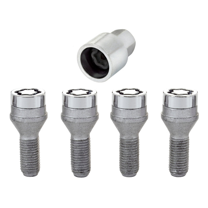 McGard Wheel Lock Bolt Set 4pk. (Cone Seat) M12X1.25 / 19mm Hex / 25.6mm Shank Length Chrome 27261