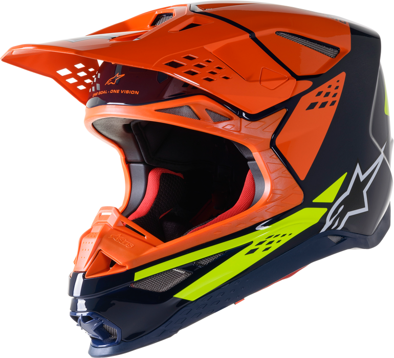 Alpinestars S.Tech S-M8 Factory Helmet Dark Blue/Orange/Ylw Fluo 2X (8302922-7445-XXL)