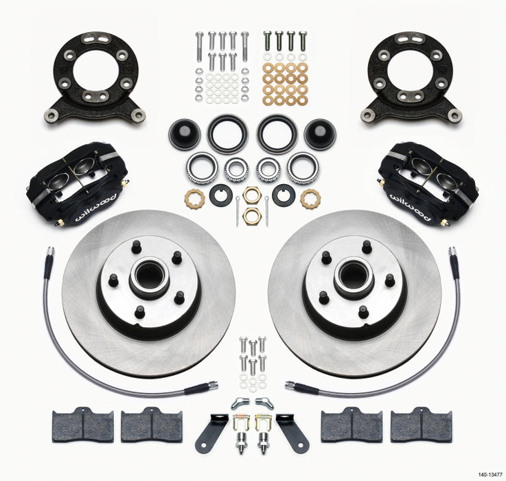 Wilwood Forged Dynalite-M Front Kit 11.30in 1 PC Rotor&Hub 1970-1973 Mustang Disc & Drum Spindle 140-13477