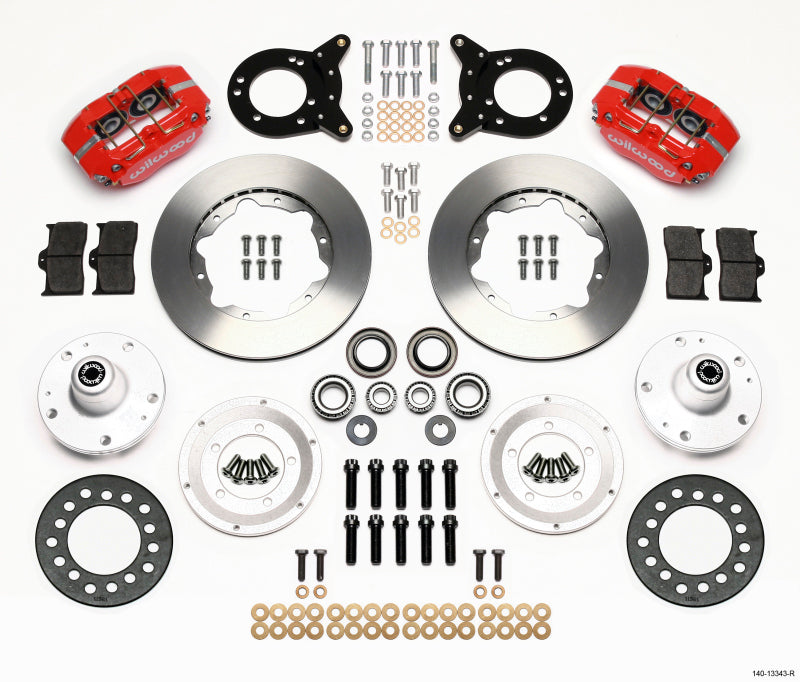 Wilwood Dynapro Dust-Boot Front Kit 11.00in Red 1965-1969 Mustang Disc & Drum Spindle 140-13343-R