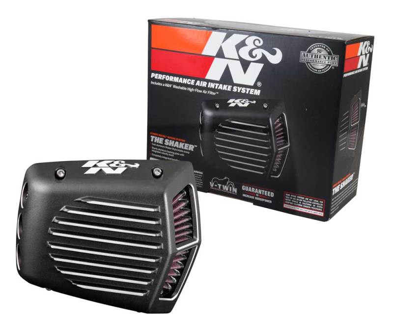 K&N Street Metal Intake System for 01-16 Harley Davidson Softail/Dyna Shaker Black RK-3950