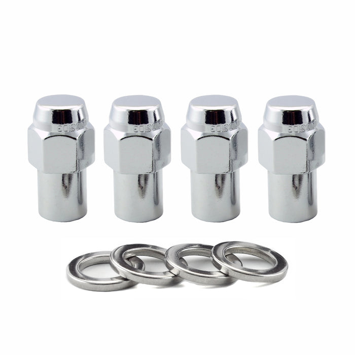 McGard Hex Lug Nut (Reg. Shank .746in.) 1/2-20 / 13/16 Hex / 1.65in. Length (4-Pack) Chrome 61000