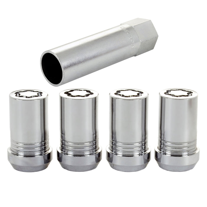 McGard Wheel Lock Nut Set 4pk. (Tuner / Cone Seat) M14X1.5 / 22mm Hex / 1.648in. Length Chrome 25115