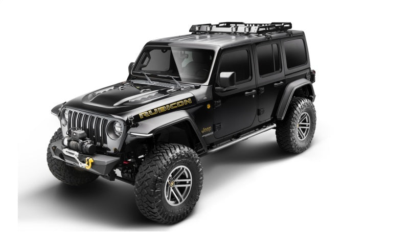 Bushwacker 18-21 compatible with Jeep Wrangler JL (2-Door & 4-Door) Flat Style Flares 4pc Black 11950-07