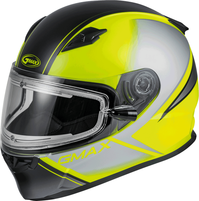 FF-49S HAIL SNOW HELMET W/ELEC SHIELD MATTE HI-VIS/BLK/GRY XL