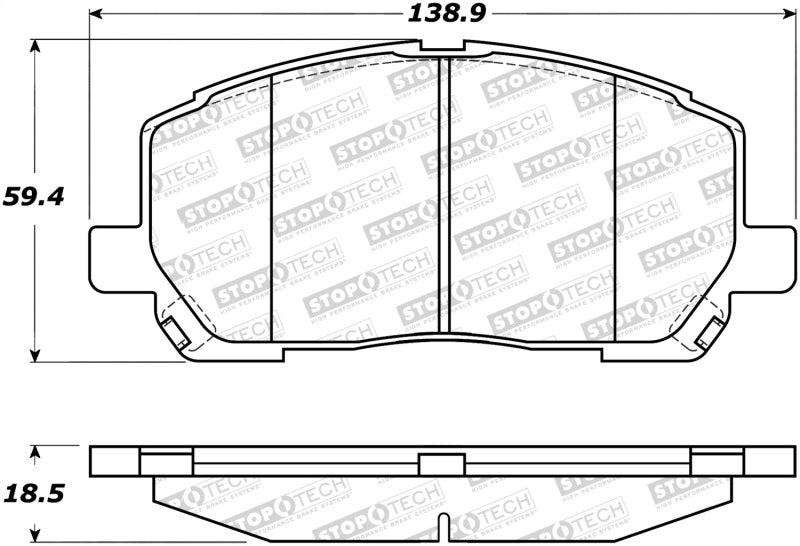 StopTech Street Brake Pads 308.0884