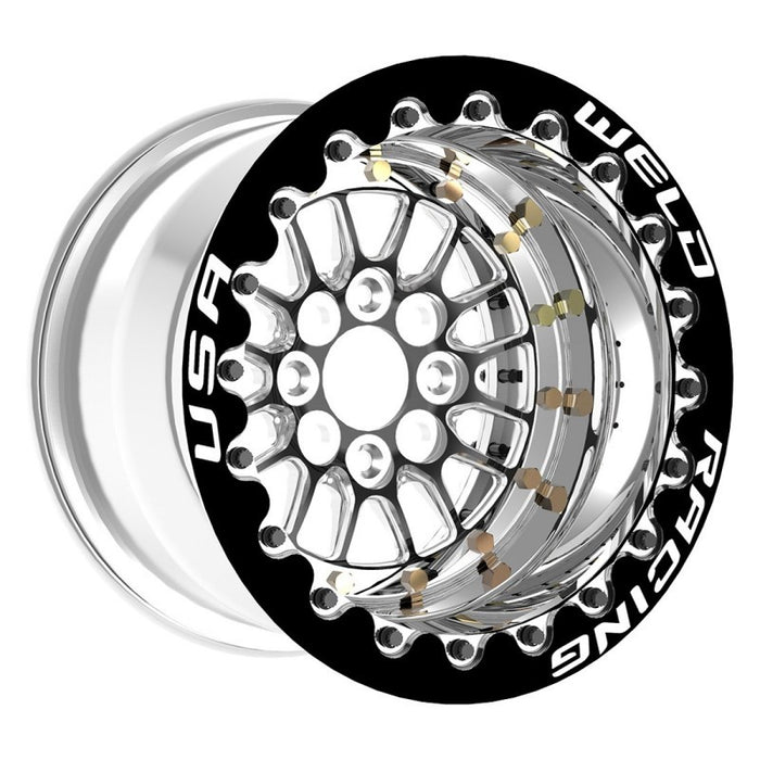 Weld Tuner Import Drag 13x10 / 4x100mm BP / 4.5in. BS Black Wheel CTR Double Beadlock M/T Blk 778B-31015DB