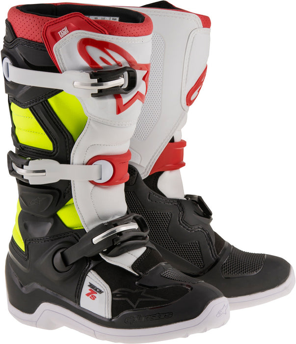 Alpinestars Unisex-Child Tech 7S Youth Boots (Black/Red/Yellow, Size 2) - 2015017-136-2