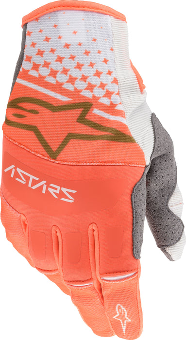 Alpinestars Techstar Gloves White/Orange/Gold Md 3561020-2459-M