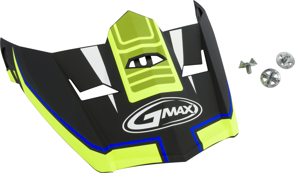 G-Max Visor for MX46 Uncle Helmet - XS-Sm - Matte Orange/Hi-Vis Yellow/Blue