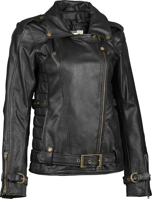 Highway 21 Women's Motorcycle Pearl Jacket (Black, Medium)