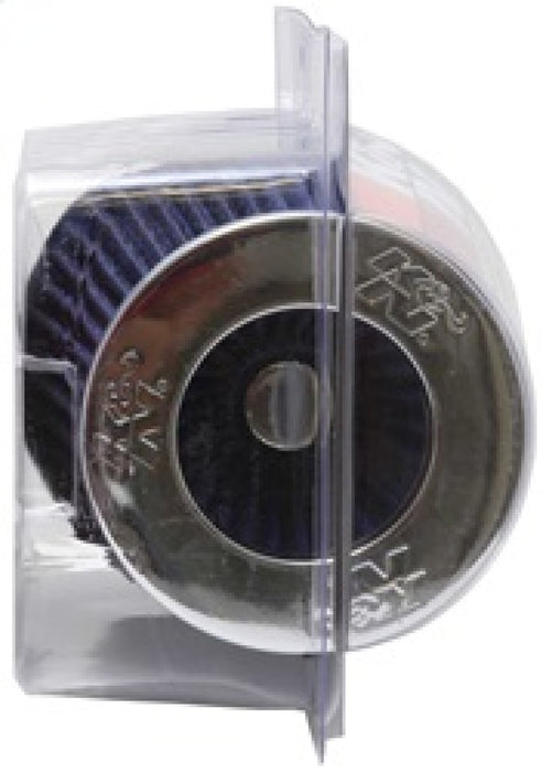 K&N Universal Air Filter Chrome Round Tapered Blue 4in Flange ID x 1.125in Flange Length x 5.5in H RG-1001BL