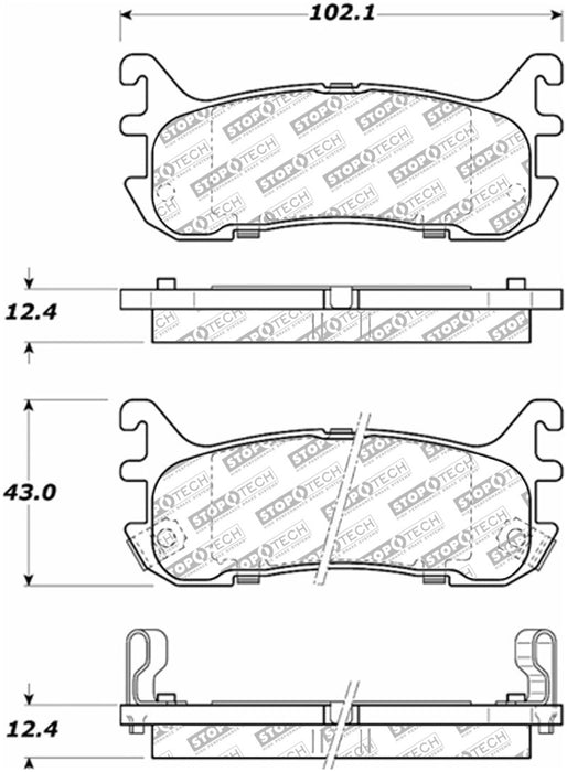 StopTech 97-03 Ford Escort Street Select Rear Brake Pads 305.0636