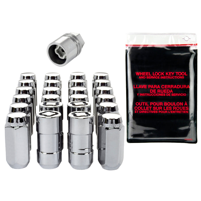 McGard 6 Lug Hex Install Kit w/Locks (Cone Seat Nut) M14X1.5 / 13/16 Hex / 1.945in. L Chrome 84620