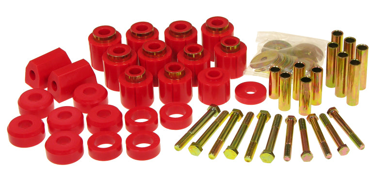 Prothane 87-96 compatible with Jeep YJ 1in Lift Body Mount Kit Red 1-113