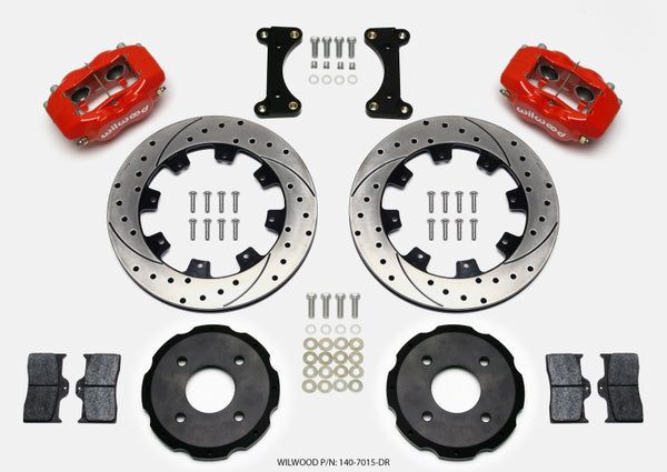 Wilwood Forged Dynalite Front Hat Kit 12.19in Drilled Red 2002 Mitsubishi Lancer 140-7015-DR