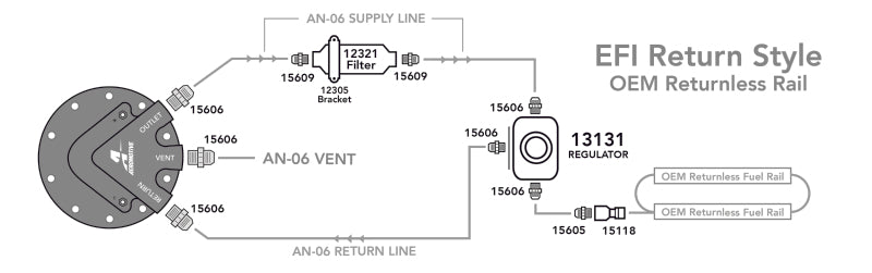 Aeromotive Phantom 200 Fuel System Return Style w/3/8in Quick Connect 17167