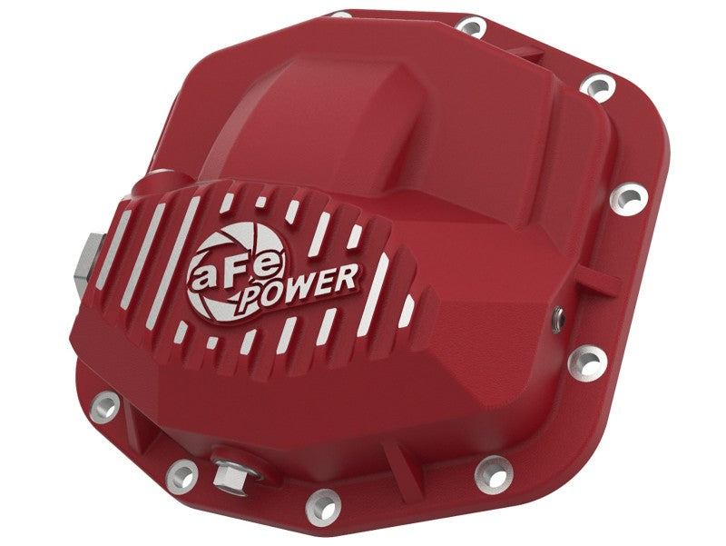 aFe Power Pro Series Front Differential Cover Red w/Machined Fins 18-19 compatible with Jeep JL (Dana M210) 46-71030R