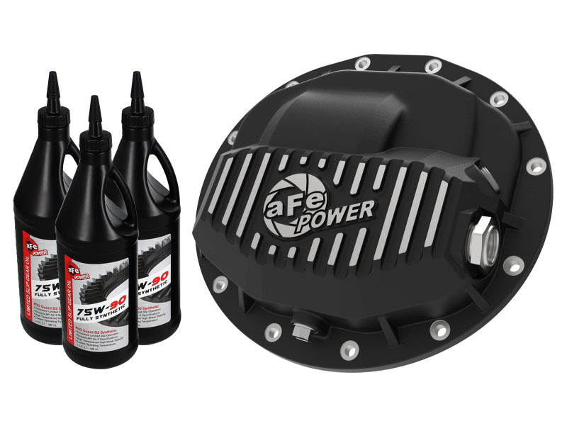 aFe Power Pro Series Front Diff Cover Black Machined & Gear Oil 13-18 Compatible with Dodge Ram 2500/3500 46-70402-WL