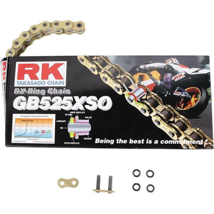 RK GB525XSO High Performance Street Sport RX-Ring Motorcycle Chain 116 Link