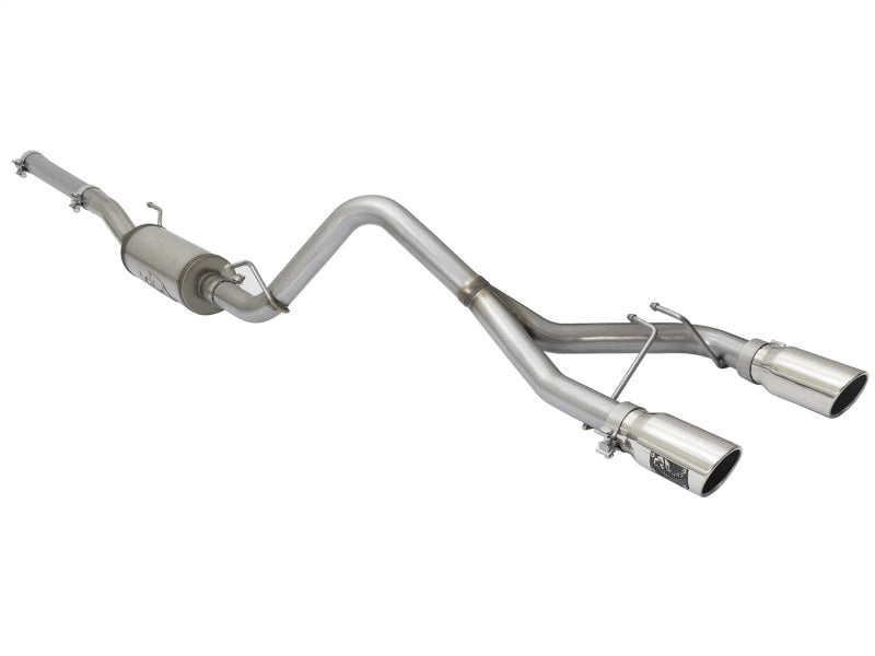 aFe Rebel Series CB 2.5in Dual Center Exit SS Exhaust w/ Polish Tip 07-15 compatible with Jeep Wrangler 3.6L/3.8L V6 49-48056-P