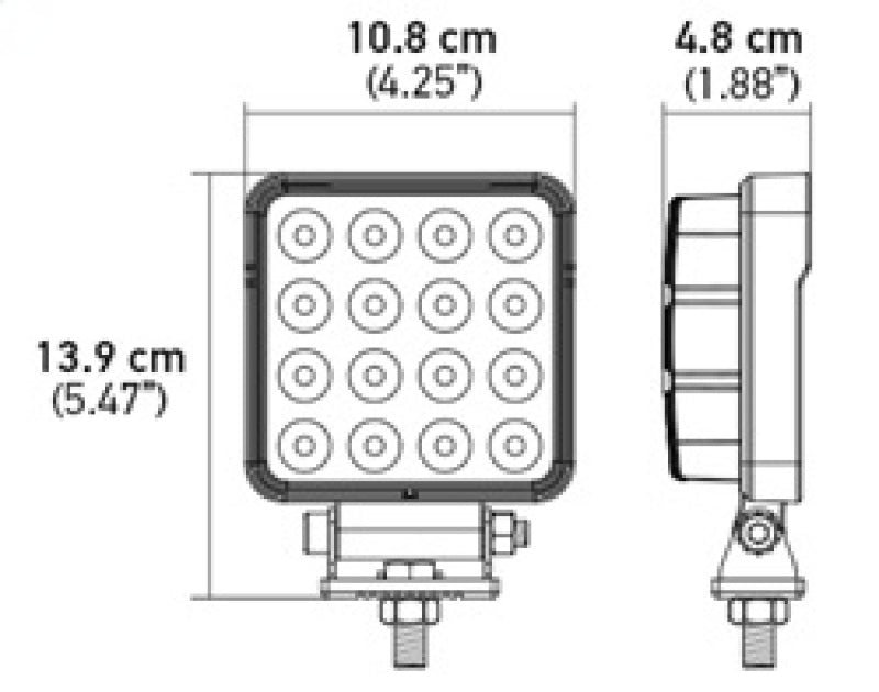 Hella ValueFit LED Work Lamps 4SQ 2.0 LED MV CR BP 357106002