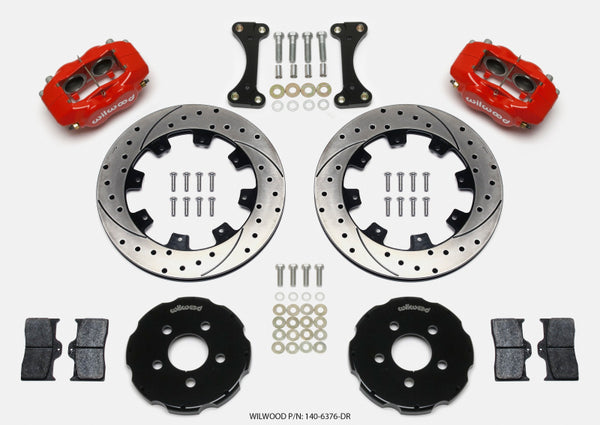 Wilwood Forged Dynalite Front Hat Kit 12.19in Drilled Red 00-04 PT Cruiser/03-04 SRT/4 140-6376-DR