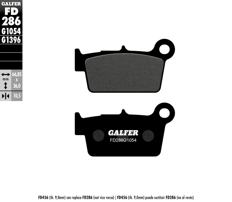 Galfer Semi-Metallic Brake Pads (Rear G1054) Compatible With 03-19 YAMAHA YZ250