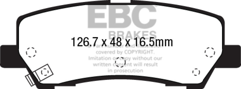 EBC 15+ Ford Mustang 2.3 Turbo Yellowstuff Rear Brake Pads DP43041R