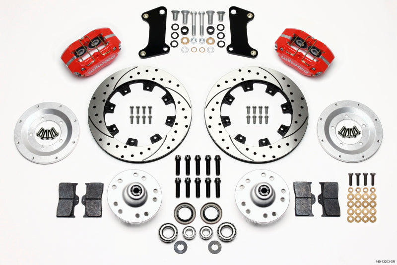 Wilwood Dynapro Dust-Boot Front Kit 12.19in Drilled Red 67-69 Camaro 64-72 Nova Chevelle 140-13203-DR