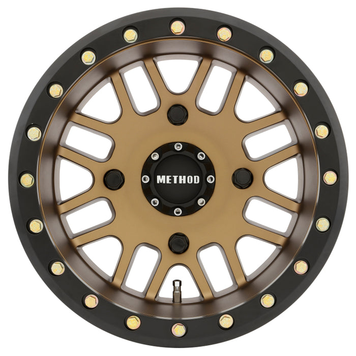 Method MR406 UTV Beadlock 14x10 5+5/-2mm Offset 4x156 132mm CB Method Bronze w/Matte Blk Ring Wheel MR40641046955B