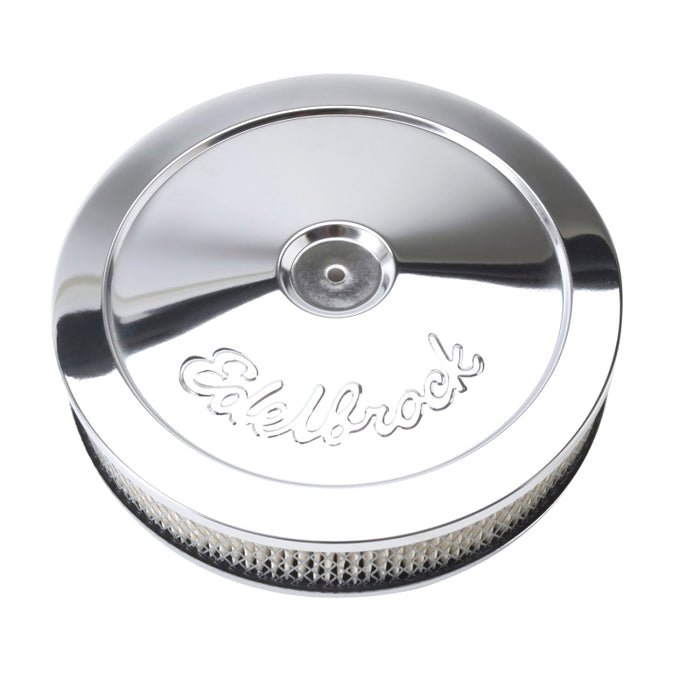 Edelbrock Air Cleaner Pro-Flo Series Round Steel Top Paper Element 10In Dia X 3 5In Chrome 1208