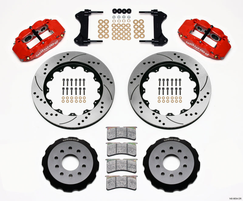 Wilwood Narrow Superlite 6R Front Hat Kit 14.00in Drilled Red 98-02 Camaro/Firebird 140-9834-DR