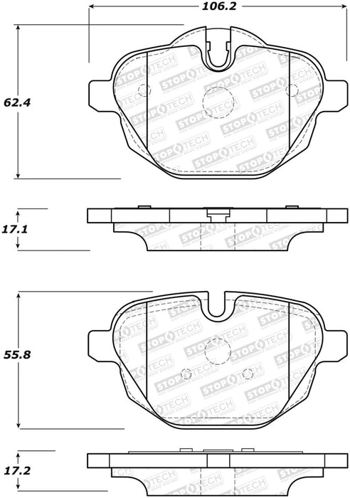 StopTech Street Brake Pads Rear 308.1473