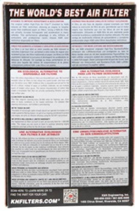 K&N Universal Clamp-On Air Filter 2-3/4in FLG / 4-3/4in B / 3-1/2in T / 5-7/8in H RU-9310