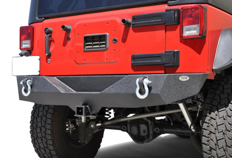 DV8 Offroad 07-18 compatible with Jeep Wrangler JK Steel Mid Length Rear Bumper RBSTTB-04