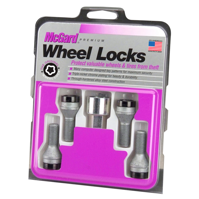 McGard Wheel Lock Bolt Set 4pk. (Cone Seat) M14X1.25 / 17mm Hex / 27.3mm Shank Length Black 27326