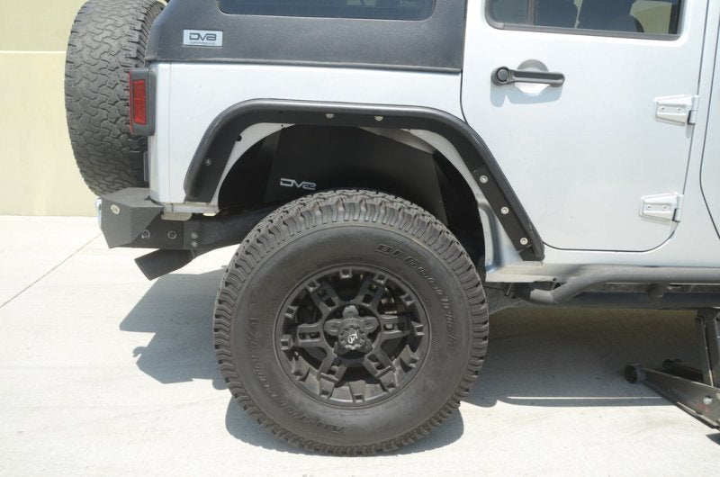 DV8 Offroad 07-18 compatible with Jeep Wrangler JK Rear Aluminum Inner Fender Black INFEND-01RB