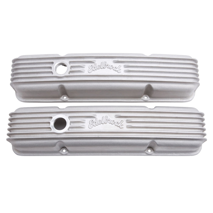 Edelbrock Valve Cover Classic Series Chevrolet 1959-1986 262-400 CI V8 w/ Oil Fill Hole Satin 41449