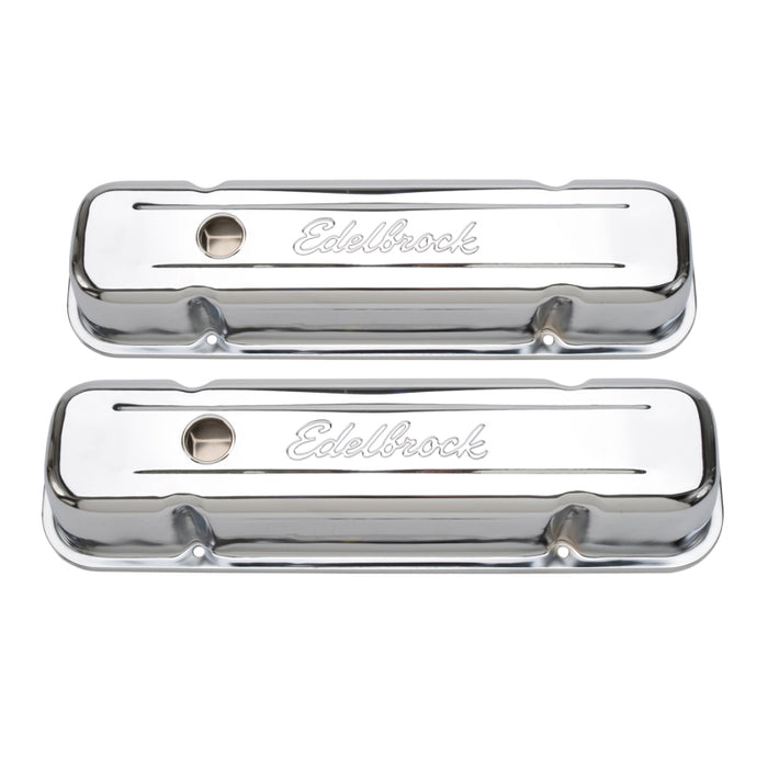 Edelbrock Valve Cover Signature Series Pontiac 1962-1979 301-455 CI V8 Tall Chrome 4457