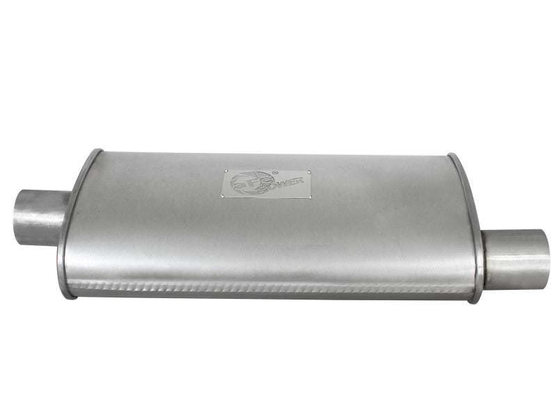 aFe Scorpion Replacement Alum Steel Muffler Double Layer 2-1/2in In/Out Center/Offset 18inL x9inW 49M00002