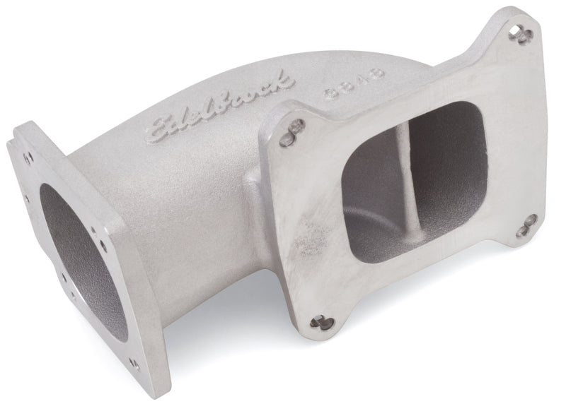 Edelbrock Low Profile Intake Elbow 90mm Throttle Body to Square-Bore Flange As-Cast Finish 3848