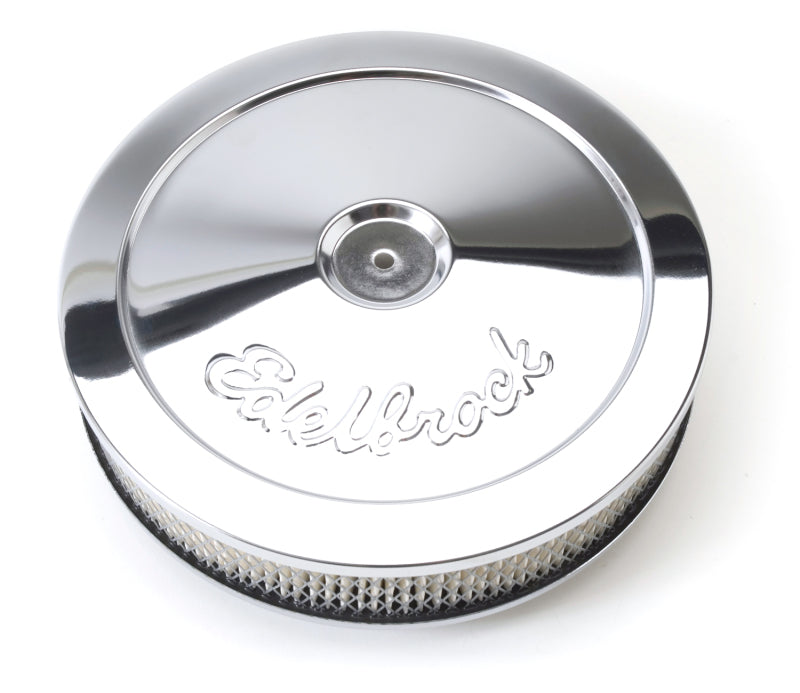 Edelbrock Air Cleaner Pro-Flo Series Round Steel Top Paper Element 10In Dia X 3 5In Chrome 1208