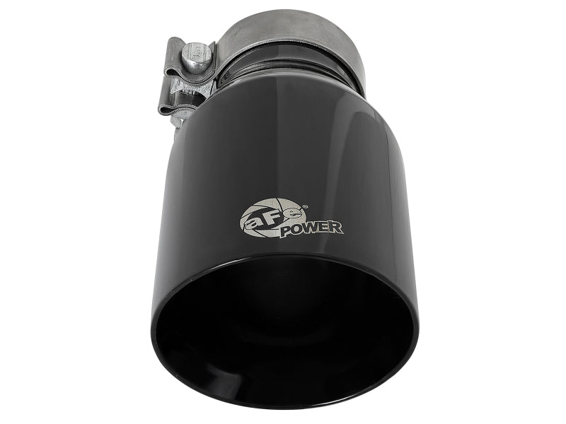 aFe MACH Force-Xp Univ 304 SS Double-Wall Clamp-On Exhaust Tip Black 3in Inlet 4.5in Outlet 49T30454-B092