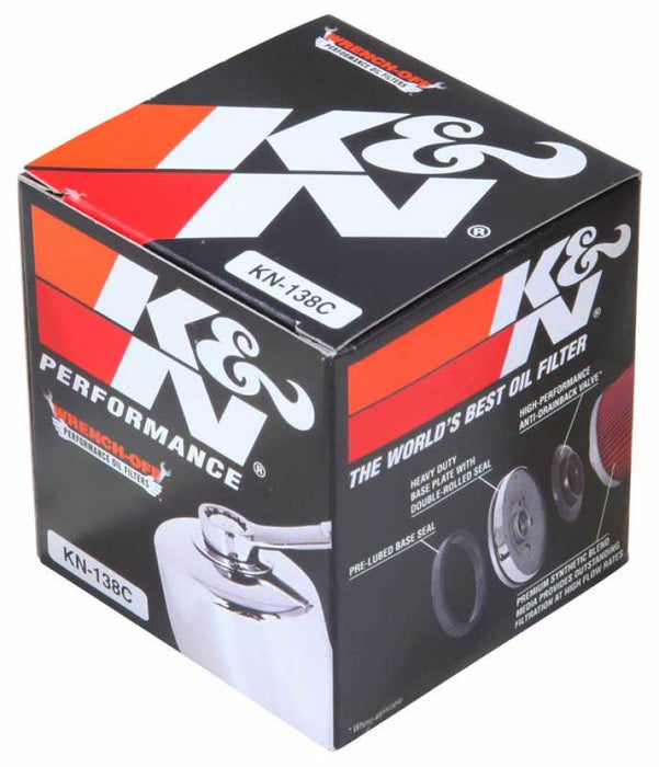 K&N Motorcycle Oil Filter: High Performance, Premium, Designed to be used with Synthetic or Conventional Oils: Fits Select Suzuki Vehicles, KN-138C