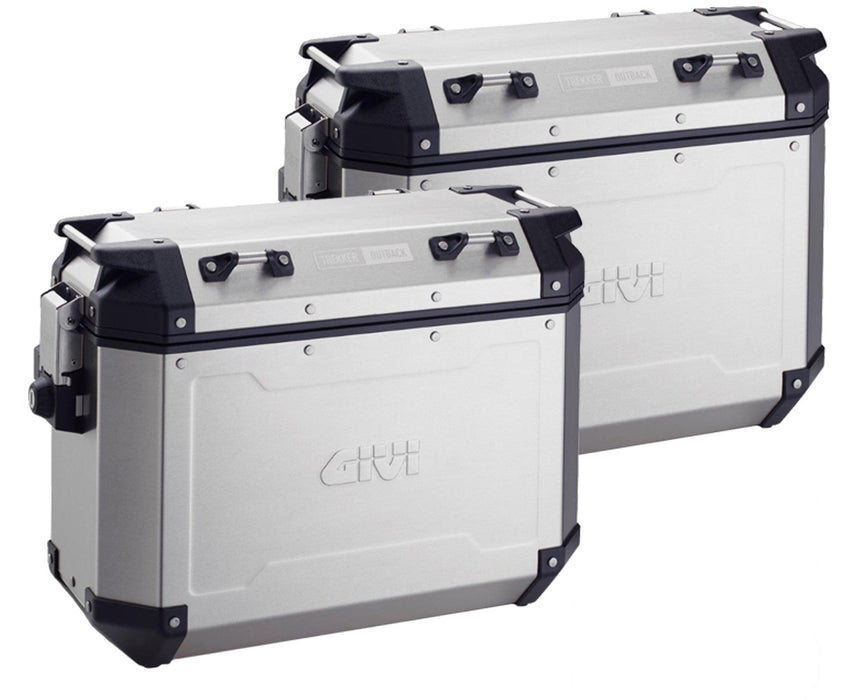 GIVI OBKN37APACK2A Outback Series 37L Aluminum Side Cases Pair (Left and Right) Silver