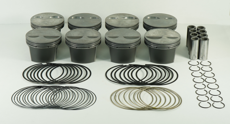 Mahle MS Piston Set SBC 310ci 3.766in Bore 3.480in Stroke 5.700in Rod .927 Pin -1cc 9.7 CR Set of 8 930205566