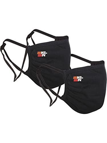 K&N 88-0510Bk Face Covering, Black Cotton, 2-Pack 88-0510BK